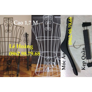 Manocanh Sắt Nữ 1 Chiếc 1,5M, 1 Chiếc 1,7M Và 30 Móc Áo, 10 Kẹp Quần