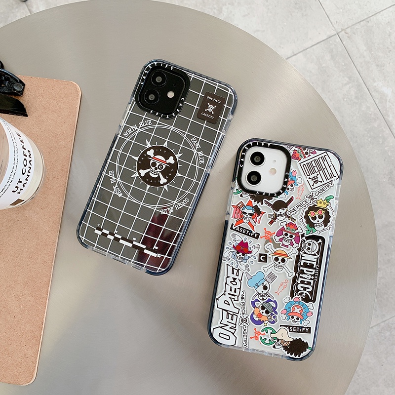 Cartoon sign Manhua style One Piece's Banner Phone Case Casing IPhone 11 12 Pro Max X Xs Max XR 8 7 Plus Casetify  Ốp lưng iphone viền trong chống ố 