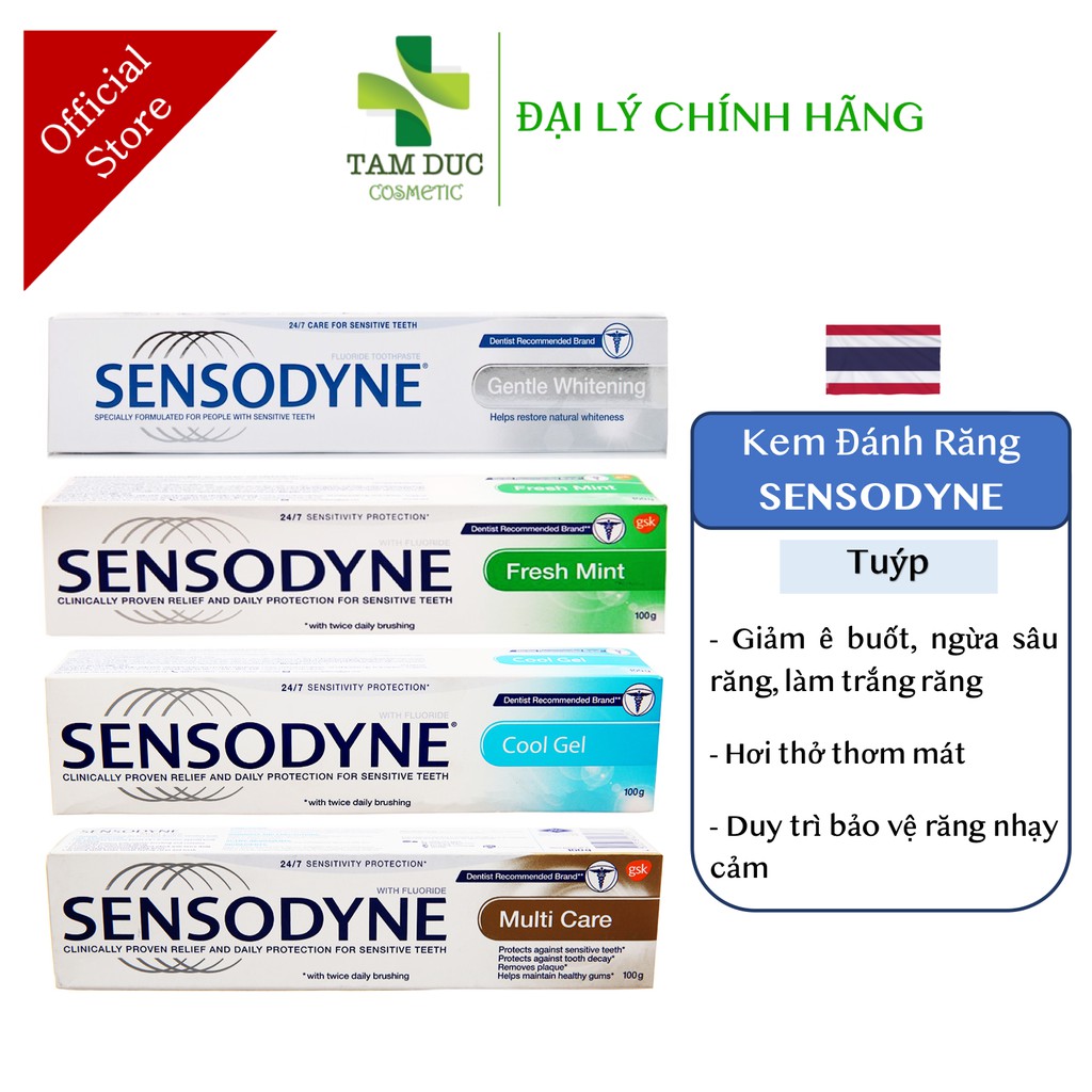 ✅(CHÍNH HÃNG) Kem Đánh Răng SENSODYNE Giảm Ê Buốt Ngừa Sâu Răng Làm Trắng Răng Bảo Vệ Răng Nhạy Cảm