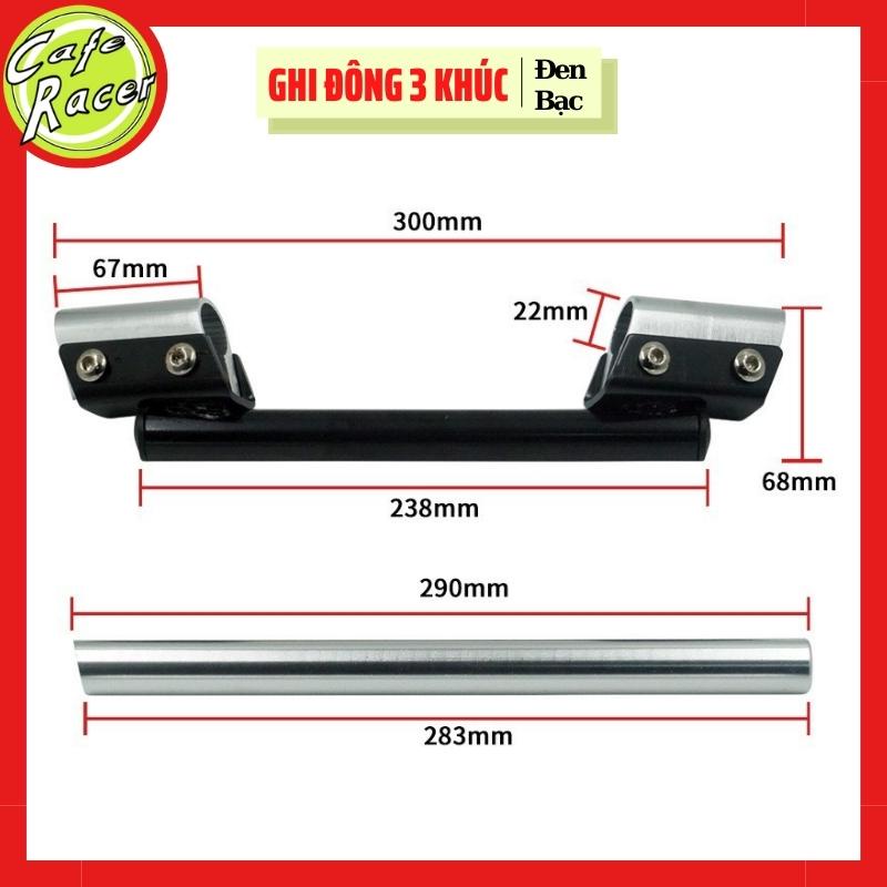 Ghi đông 3 khúc làm tay lái độ xe Win CAFE RACER Gn125 CG có 2 loại đặc và rỗng