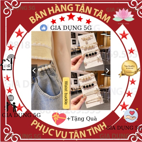 [Set 4 Ghim] Cài thắt lưng quần đính ngọc trai giả sang trọng thời trang dành cho nữ