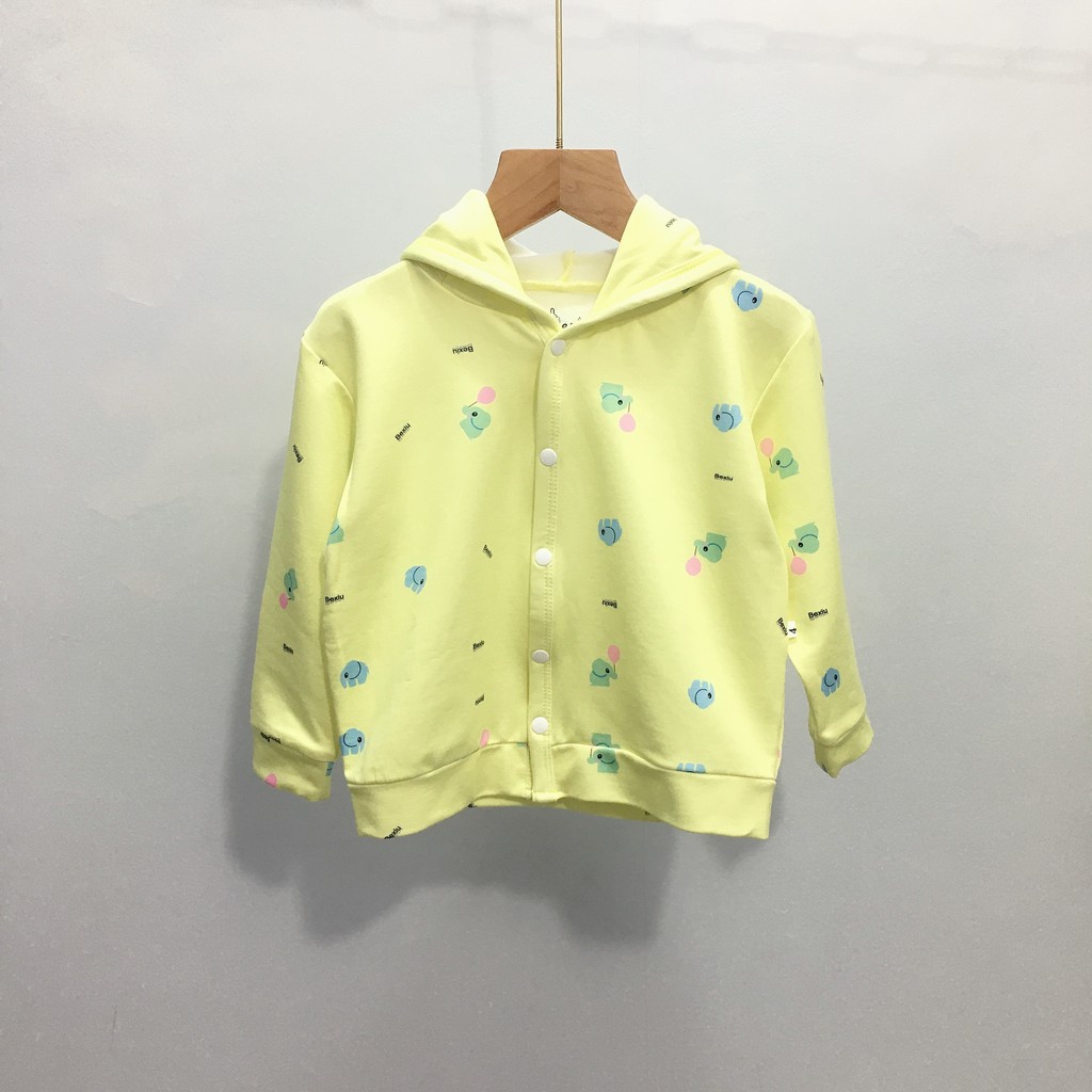 Áo khoác ấm có nón Bexiu cotton 2 mặt giữ nhiệt cao cấp cho bé sơ sinh từ 8-16kg