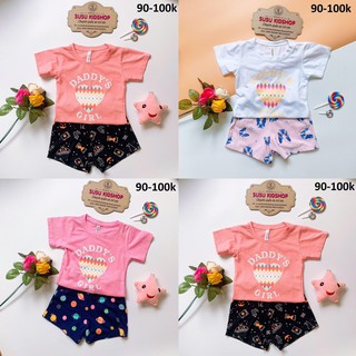SIZE 1-13 (8-30KG) ĐỒ BỘ BÉ GÁI ÁO NGẮN TAY QUẦN ĐÙI HIỆU OSAKIDS IN CHỮ DADDY'S GIRL
