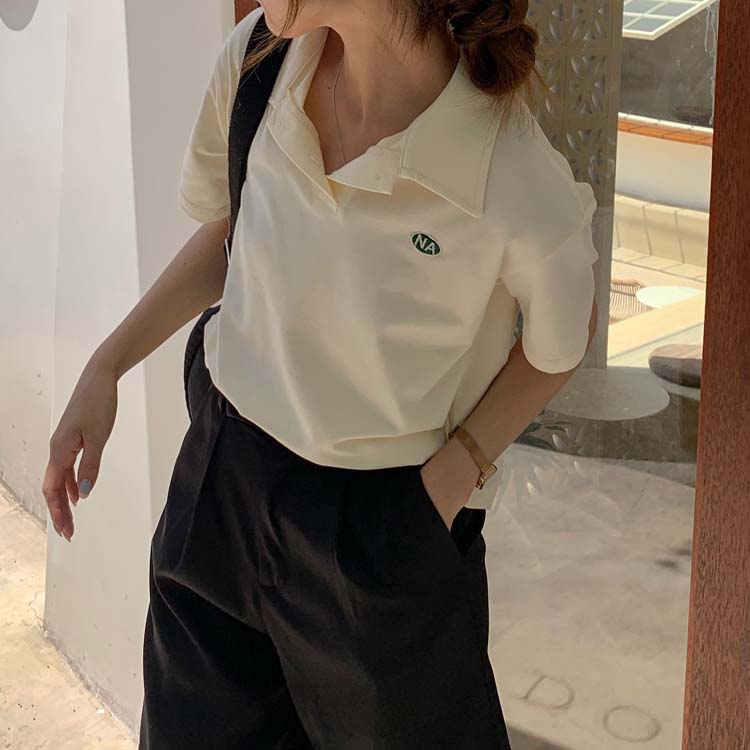 Áo Thun Polo Ngắn Tay Thêu Họa Tiết Xinh Xắn Dành Cho Nữ 42959 | BigBuy360 - bigbuy360.vn