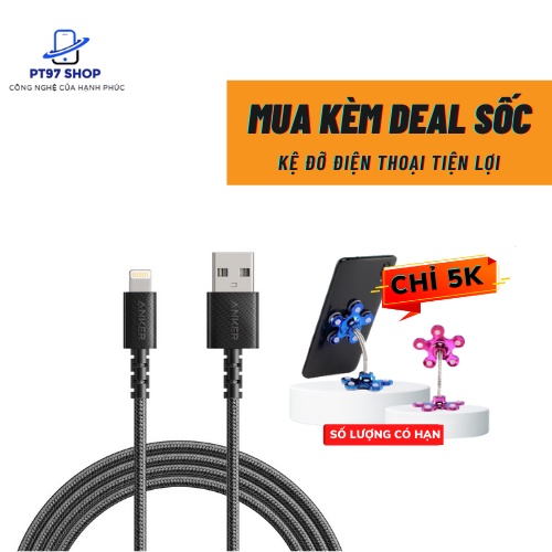 Cáp sạc ANKER PowerLine Select+ Lightning dài 1.8m - A8013 - DÂY SẠC BỀN CHO IPHONE ĐẦU USB TÍCH HỢP NHIỀU THIẾT BỊ