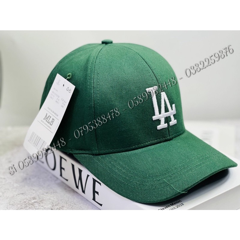 Nón Mũ Lưỡi Trai LA MLB Xanh Lá Cây Rookie Ball LA Dodgers D.Green  Xịn, Mũ Nón Kết LA Xanh Rêu Xếp Nam Nữ