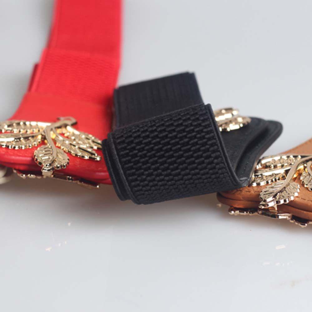 Thắt Lưng Co Giãn Khóa Kim Loại Họa Tiết Hoa Dành Cho Nữ