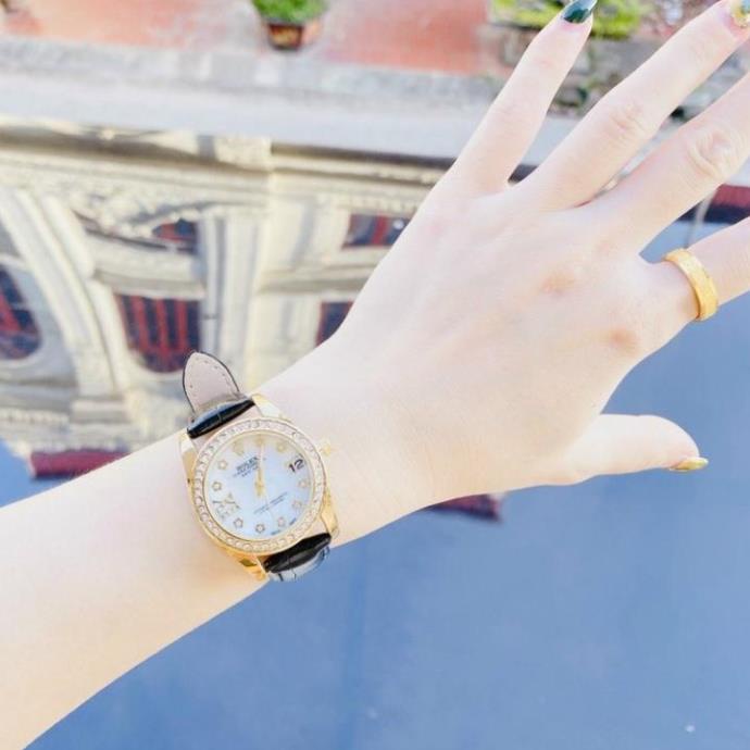 Đồng hồ Rolex nữ dây da nhẹ nhàng thanh lịch phong cách hàn xẻng