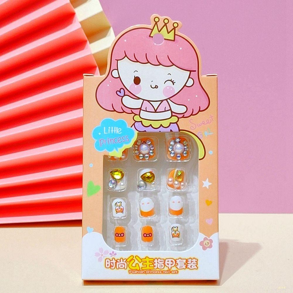 Hộp 24 Móng Tay Giả Thời Trang Cho Bé Gái|Móng Giả
