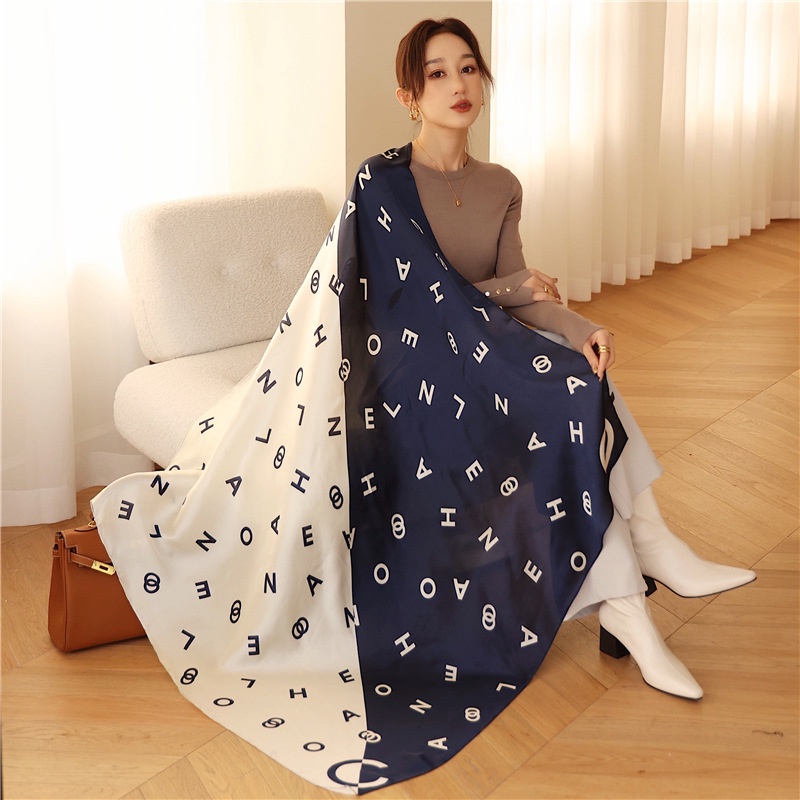 Khăn Choàng Cổ Vuông Vải Lụa In Họa Tiết Thời Trang WJ1014-116 Kích Thước 110x110cm