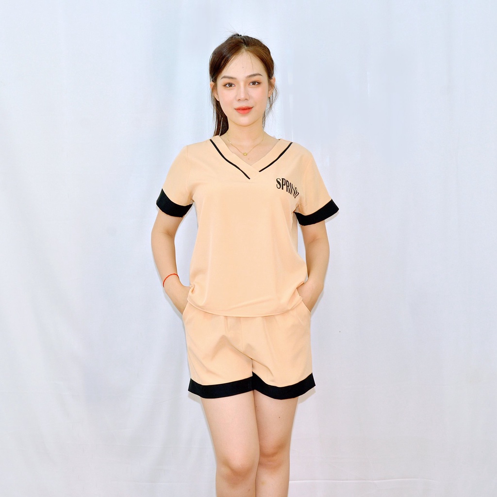 Bộ đồ bộ CỔ TIM MÀU VÀNG DA PHA TRẮNG CỰC XINH  vải  lụa cao cấp -  Thoải Mái Nhẹ Nhàng