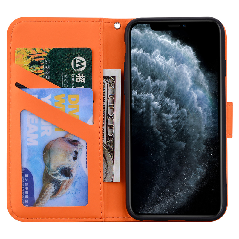 Cartoon Animals Casing IPhone 12 11 Pro Max Mini 7 8 Plus SE2 Flip Leather Case Cute Cat Card Slot Wallet Soft Shell
