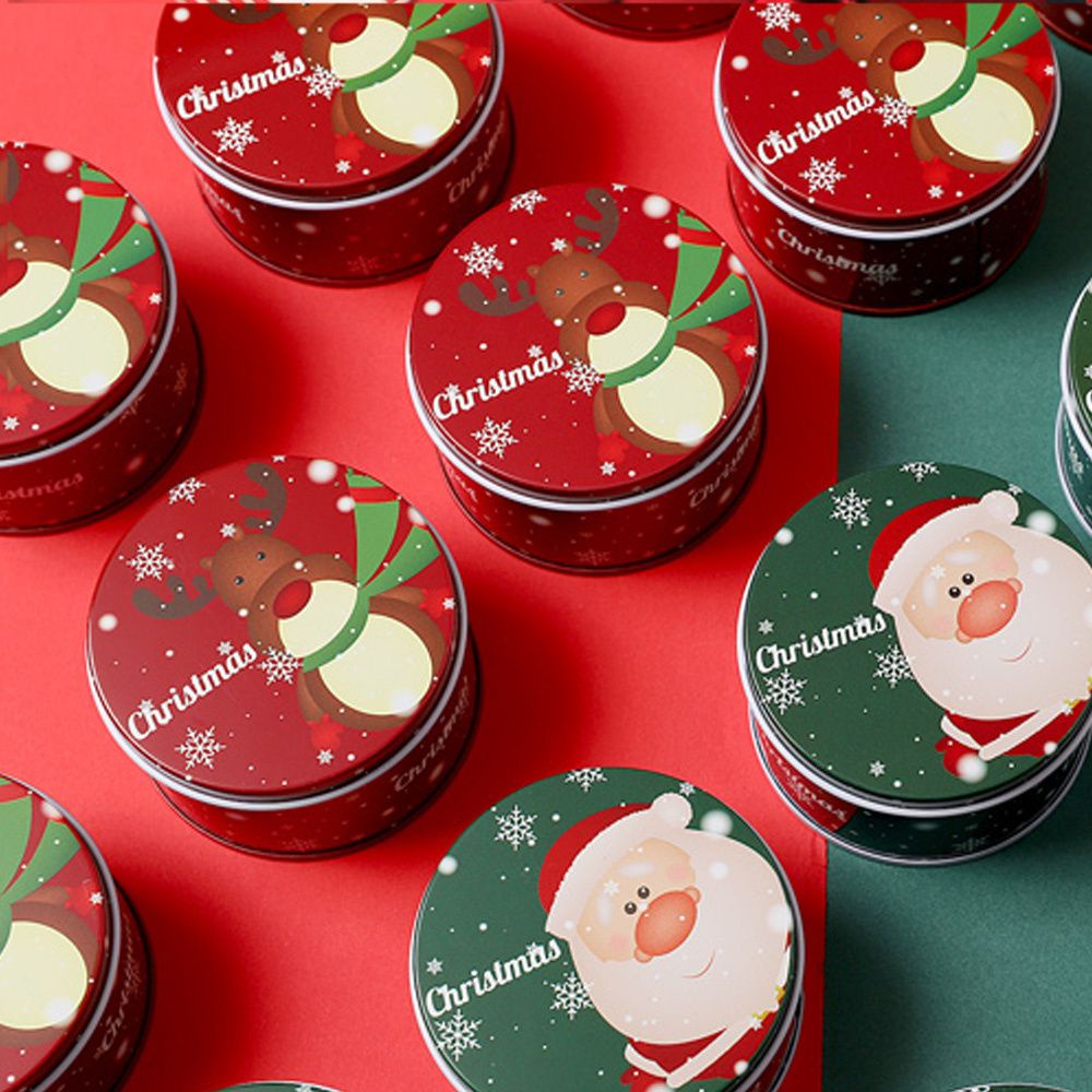 Hộp Thiếc Đựng Bánh Kẹo Có Nắp In Chữ Dùng Làm Quà Tặng Giáng Sinh