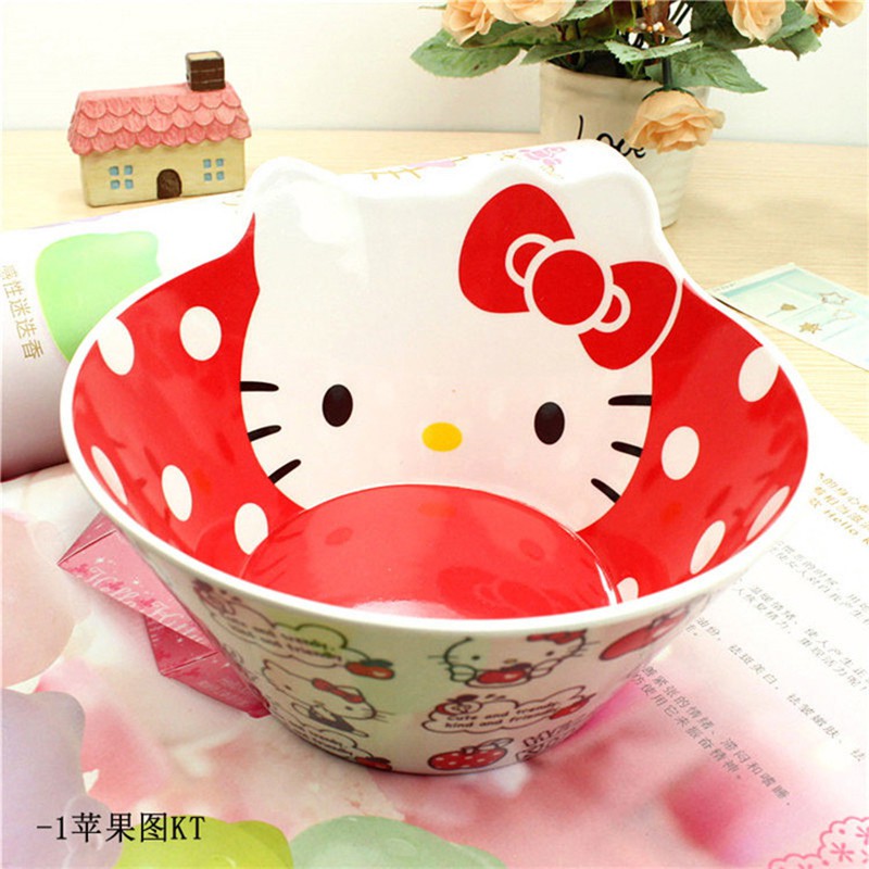 Tô Đựng Thức Ăn Hình Mèo Hello Kitty Xinh Xắn Cho Bé