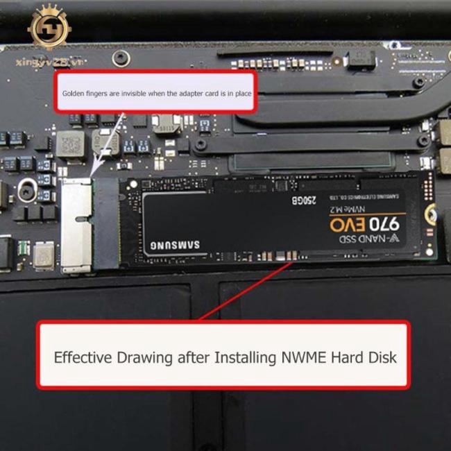 Thẻ chuyển đổi gắn ổ cứng NVME PCIE M2 SSD chuyên dụng cho Macbook Air 2013 2014 2015 2017 | BigBuy360 - bigbuy360.vn