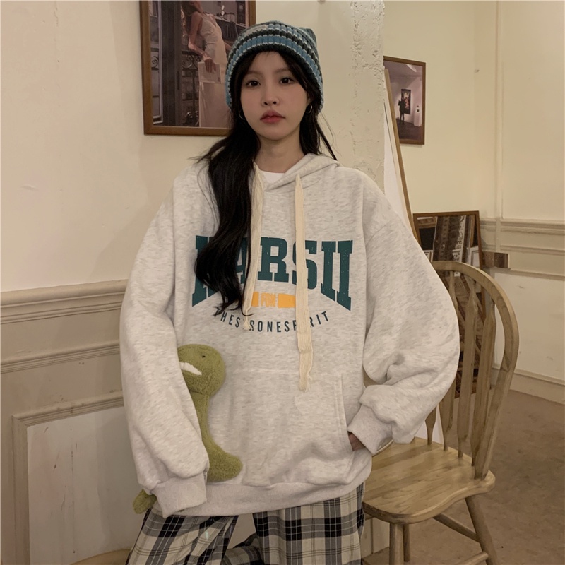 Áo hoodie SUXI dài tay thời trang Hàn Quốc cho nữ