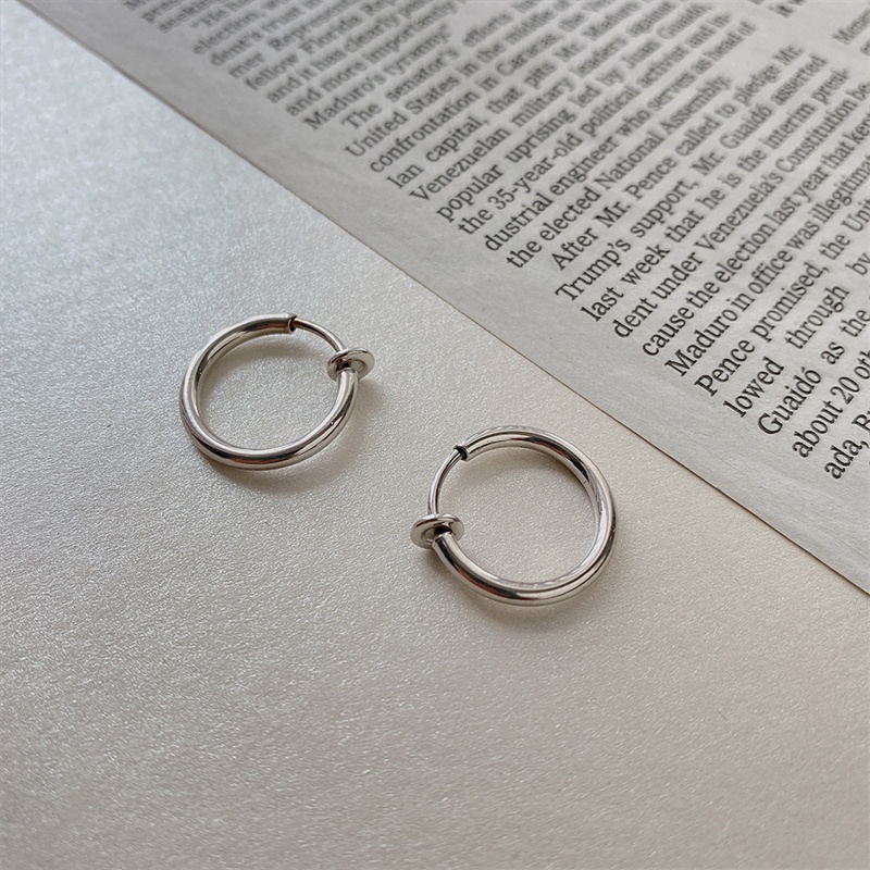 Khuyên Tai Dạng Kẹp Không Xỏ Lỗ Bằng Bạc 925 Thời Trang Cho Nam Và Nữ F841