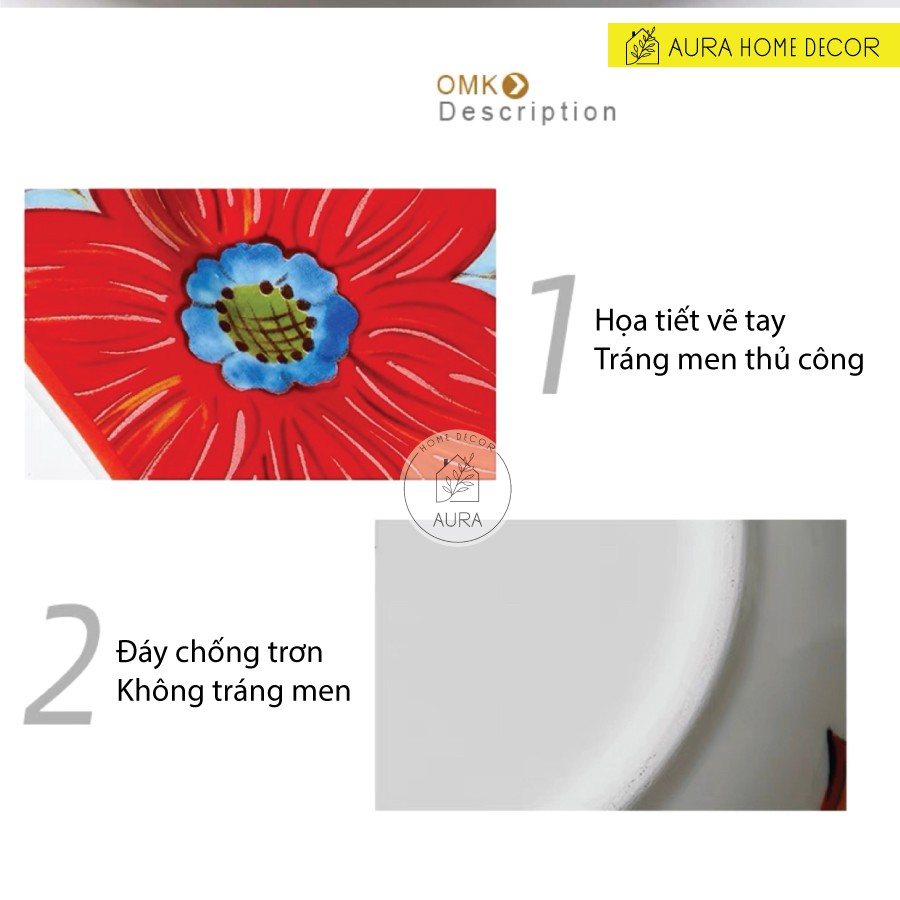 Bộ bát đĩa, cốc, bình hoa gốm sứ mỹ nghệ vẽ tay hàng cực phẩm họa tiết hoa nền xanh lơ