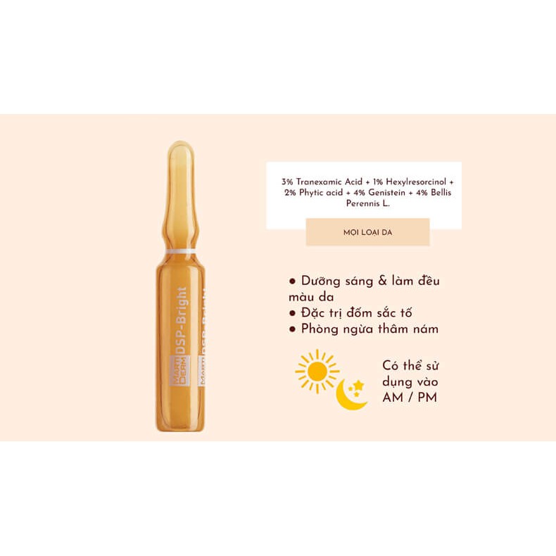 Tinh chất Ampoule làm sáng da, mờ thâm MARTIDERM DSP BRIGHT