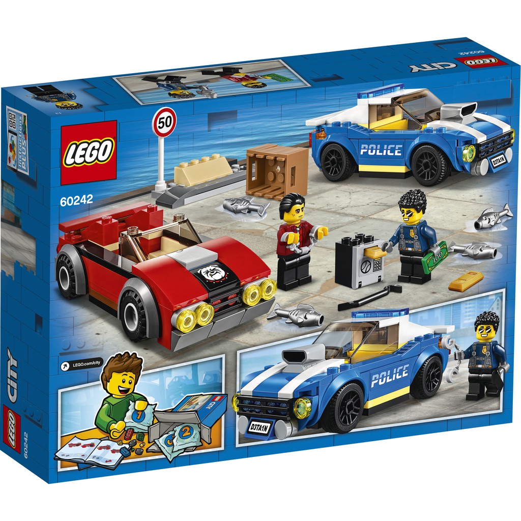 LEGO CITY 60242 Truy Đuổi Trên Cao Tốc ( 185 Chi tiết) Bộ gạch đồ chơi lắp ráp cảnh sát cho trẻ