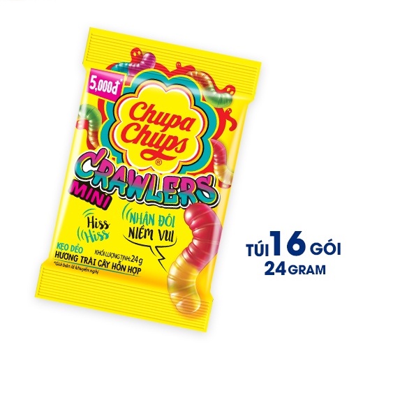 Kẹo Dẻo Chupa Chups Oil Crawlers (Túi 16 gói 24g)