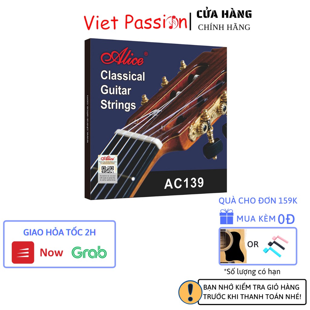 Dây đàn guitar classic Alice AC139 dây nilon cho đàn guitar cổ điển Chính Hãng Viet Passion