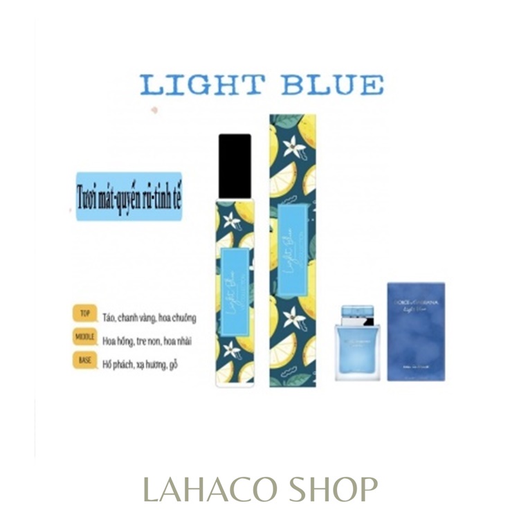 Tinh dầu nước hoa nữ chính hãng thơm lâu giá rẻ mini Light Blue dầu thơm nữ ngọt dịu sảng Lahaco shop