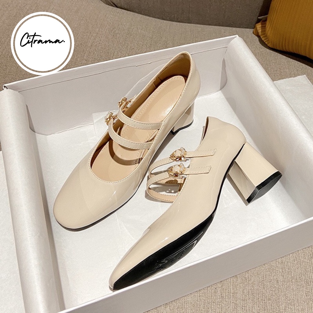 Giày Mary Janes Vintage Size 31 32 33 cao gót quai ngang retro tiểu thư thanh lịch kiểu Nhật
