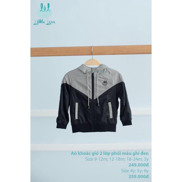 Áo khoác gió 2 lớp phối màu  Little love