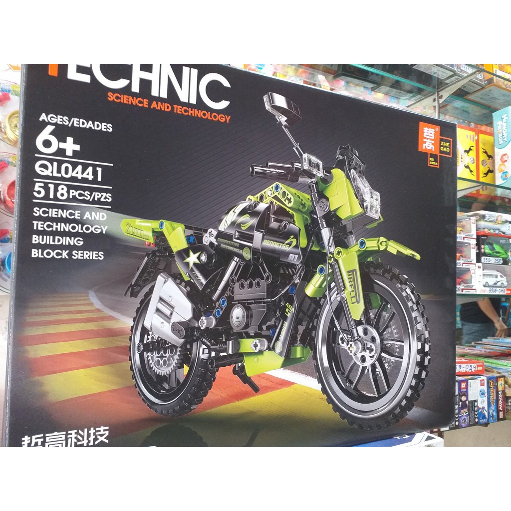 Lego đồ chơi lắp ráp xe máy Technic QL0441- Mô hình xe moto địa hình 518 khối unisex