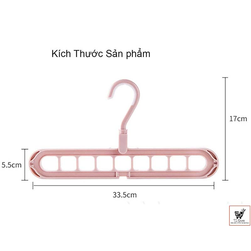 Móc treo quần áo 9 lỗ thông minh , Móc treo quần áo đa năng tiện lợi (MÓC 9 LỖ)