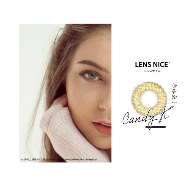 Kính tròng Candy K brown 0 độ- lens nice japan