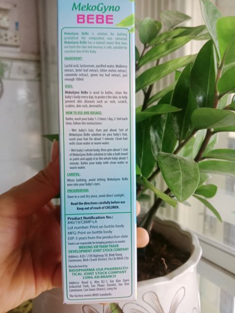 Dung Dịch Rôm Sẩy tắm gội cho bé MekoGyno BeBe 100ml - ngăn ngừa các bệnh ngoài da cho trẻ Meko - SGP