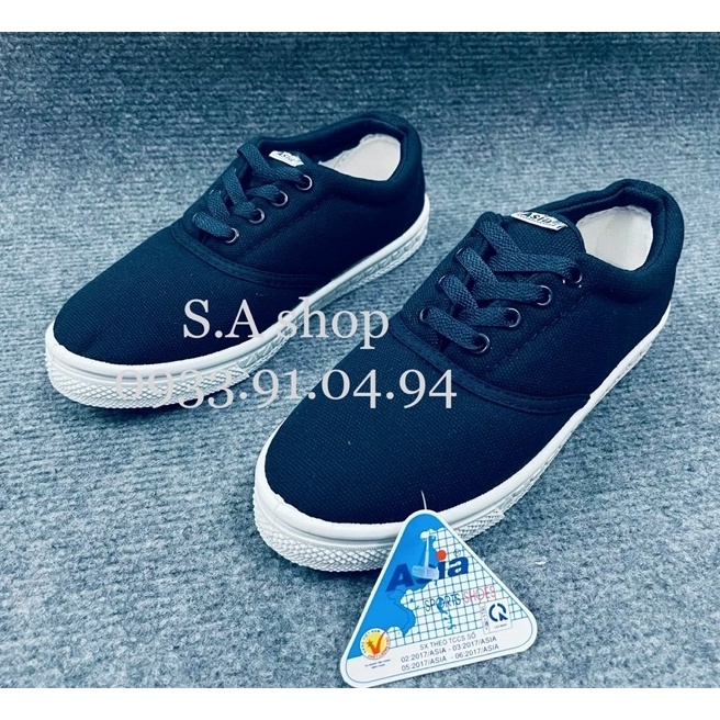 Giày thể dục, lao động vải cột NỮ Xanh Asia