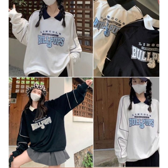 Áo Sweater Pullpups AN MINH chất nỉ ngoại mềm mịn siêu đẹp, polo cổ bo dệt, đường mí nổi, from to unisex 70kg