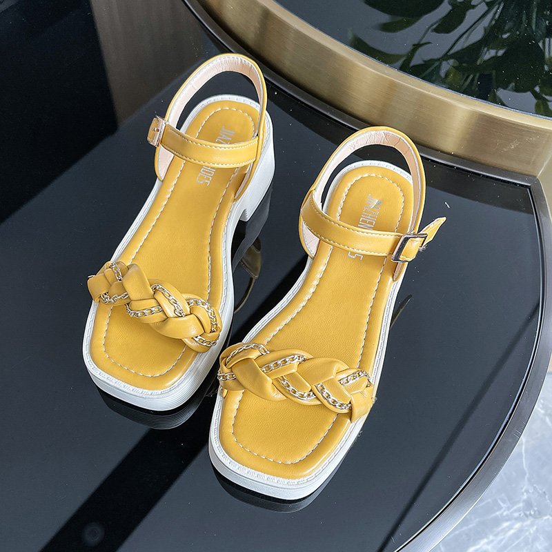 IELGY sandals female fairy style Korean thick-soled thick heel with skirt