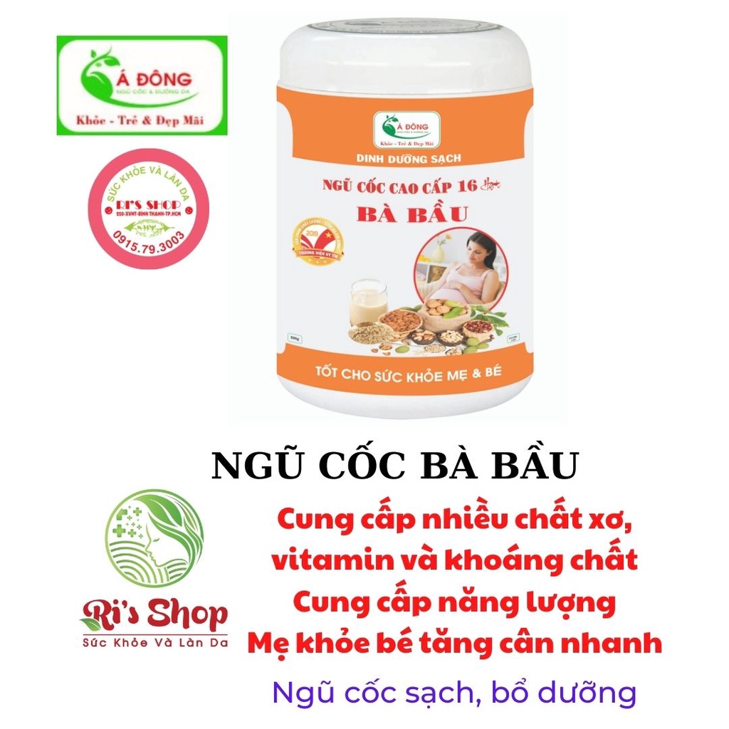 BỘT NGŨ CỐC DÀNH CHO BÀ BẦU Á ĐÔNG (1 HỘP/ 500GRAM) - BỔ SUNG DINH DƯỠNG CHO MẸ, BỔ GAN, BỔ MÁU, TỐT CHO TIM MẠCH