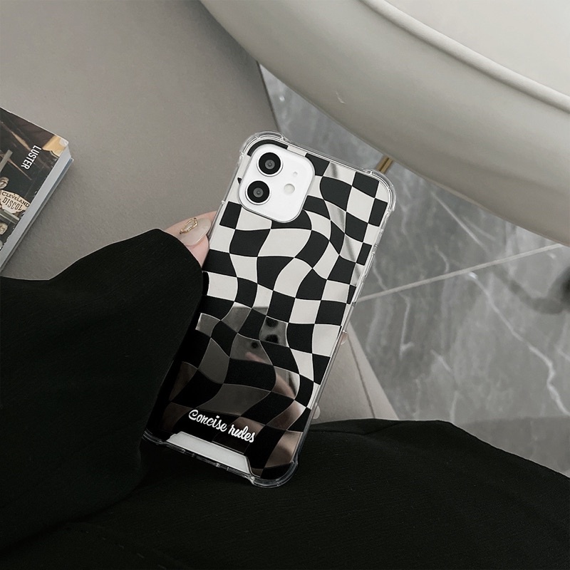 (SIÊU RẺ) Ốp lưng iphone tráng gương caro méo chống sốc 6/6plus/6s/6splus/7/7plus/8/8plus/x/xr/xs/11/12/13/pro/max/plus