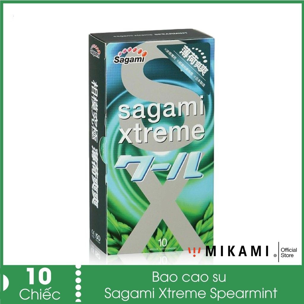 Bao cao su Hương Bạc Hà SAGAMI Xtreme Spearmint - Hộp 10c - Xuất Xứ Nhật Bản