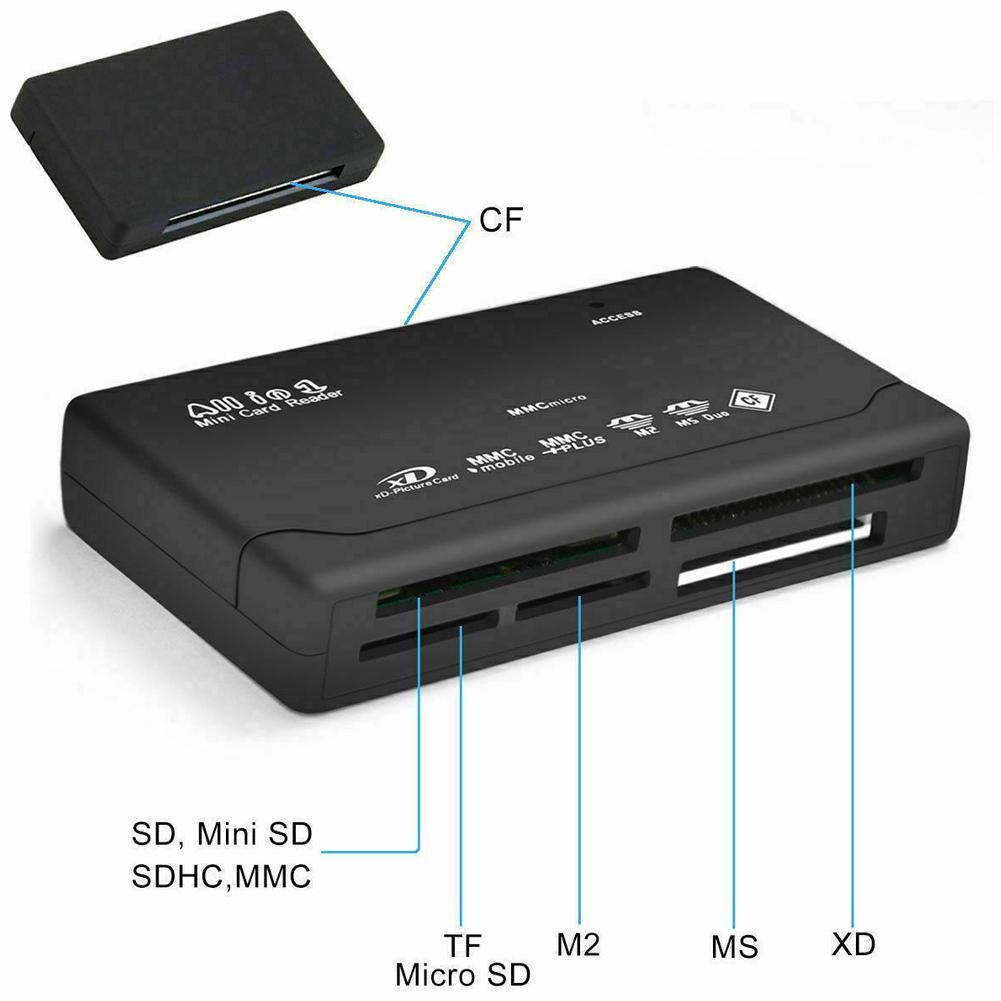 Đầu Đọc Thẻ Nhớ USB Ngoài SDHC Micro MMC M2 Mini CF XD MS X7J0 1