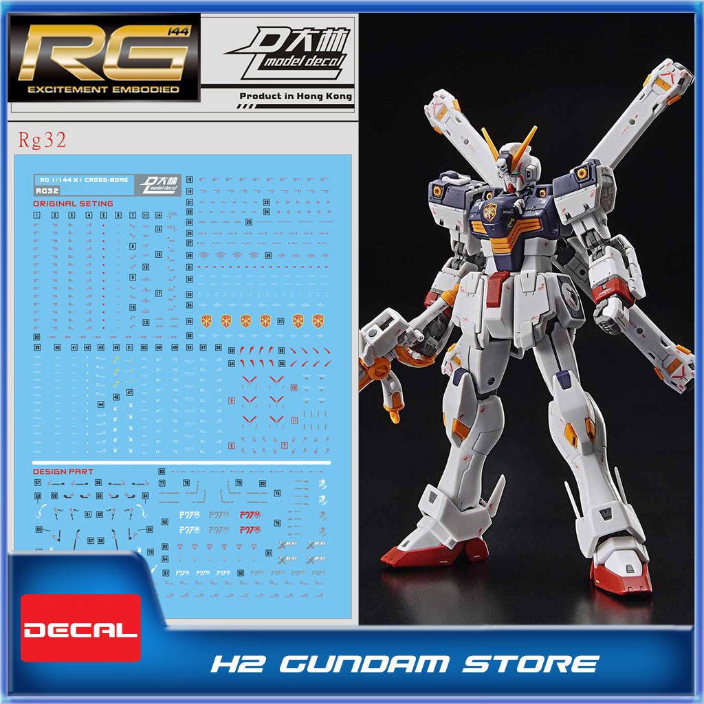 Decal nước cho mô hình RG 1/144 Crossbone Gundam X1