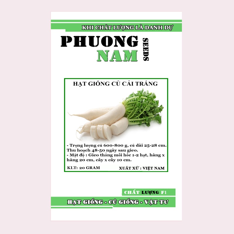 20GR - HẠT GIỐNG CỦ CẢI TRẮNG