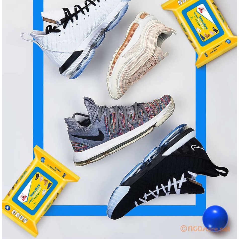 Khăn Giấy Lau Giày Sneaker Siêu Sạch, Giấy Lau Giày Tiện Lợi Hộp 30 Chiếc- HNL
