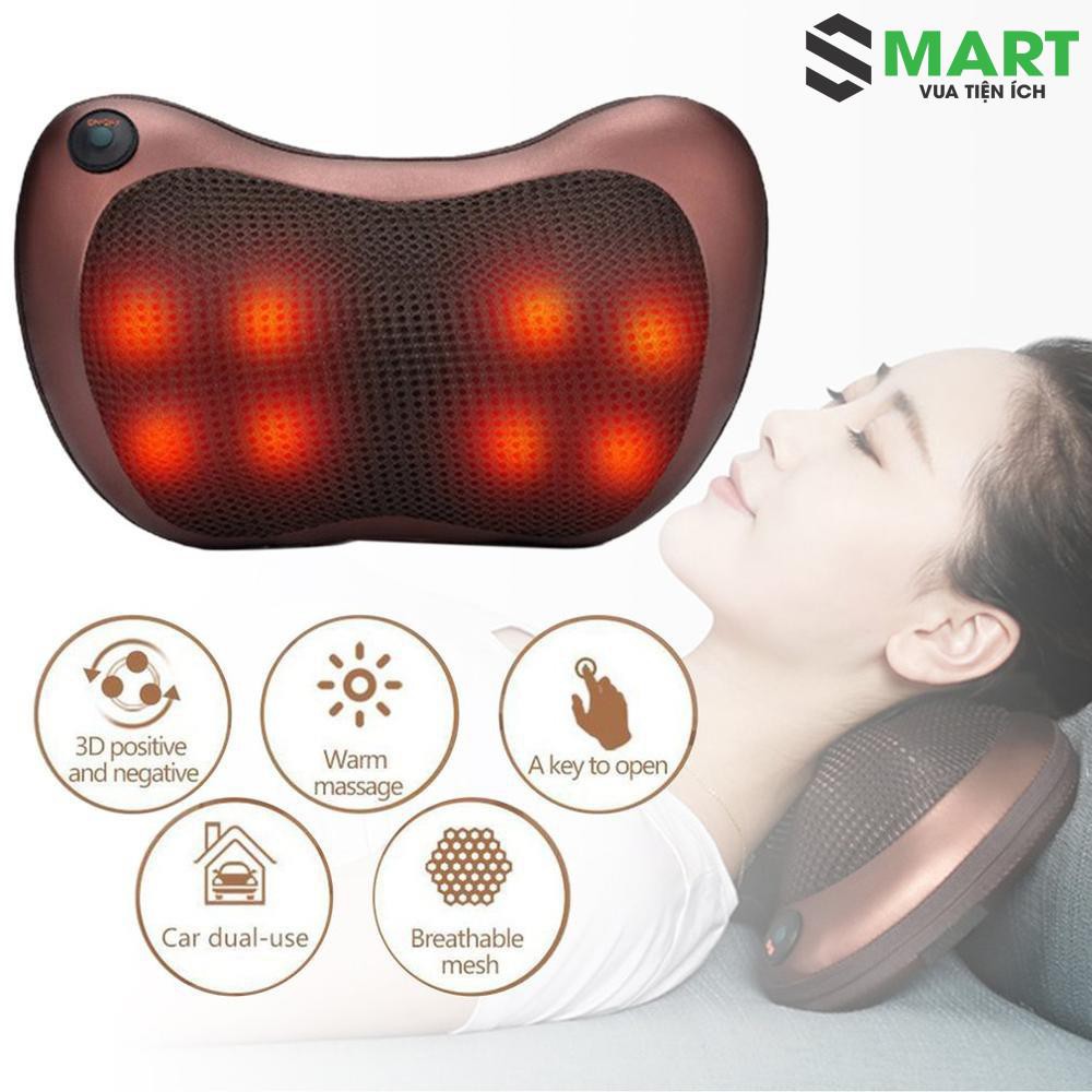 Gối Massage Hồng Ngoại 8 Bi Nâu Magic Pillow Nhật Bản Lựa Chọn Cho Sức Khỏe Của Bạn Gia Dụng Thông Minh S-mart