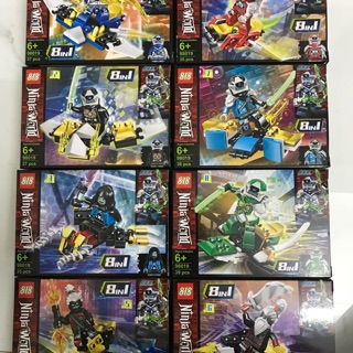 Bộ đồ chơi nắp ghép/ nắp ráp lego ninja (16 hộp 1khay) có 8 mẫu khác nhau