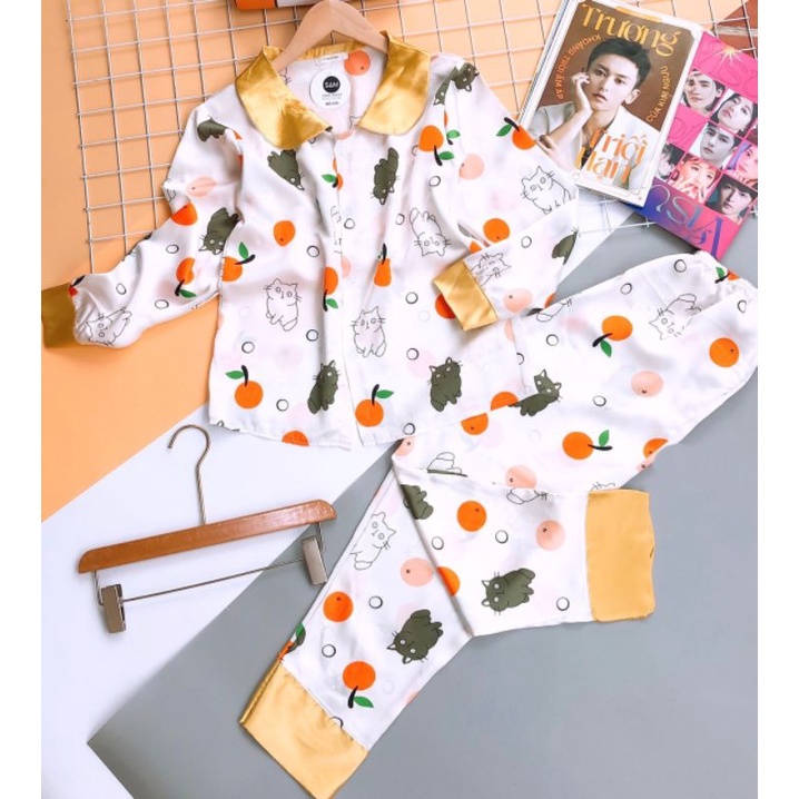 Bộ lụa SATIN BÈO tay dài quần dài mềm mướt ảnh thật sàn | BigBuy360 - bigbuy360.vn