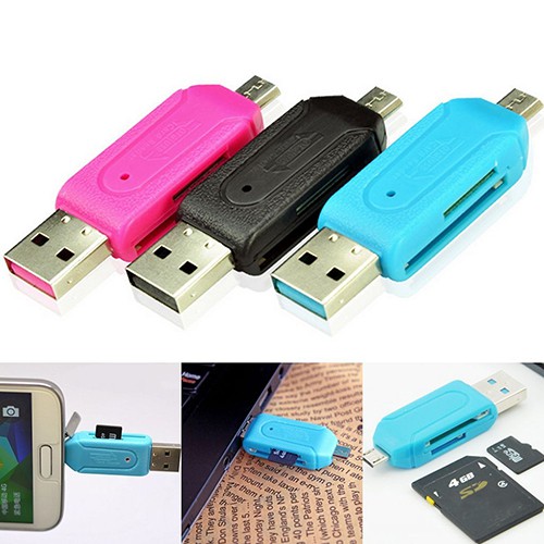 Đầu đọc thẻ nhớ 2 trong 1 USB TF SD dành cho máy tính điện thoại