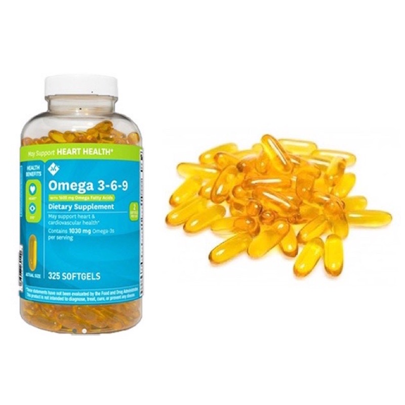 ( Chính Hãng Hoả Tốc SG ) Viên uống Omega 3-6-9 Member's Mark Supports Heart Health Mỹ hộp 325 viên - CO104