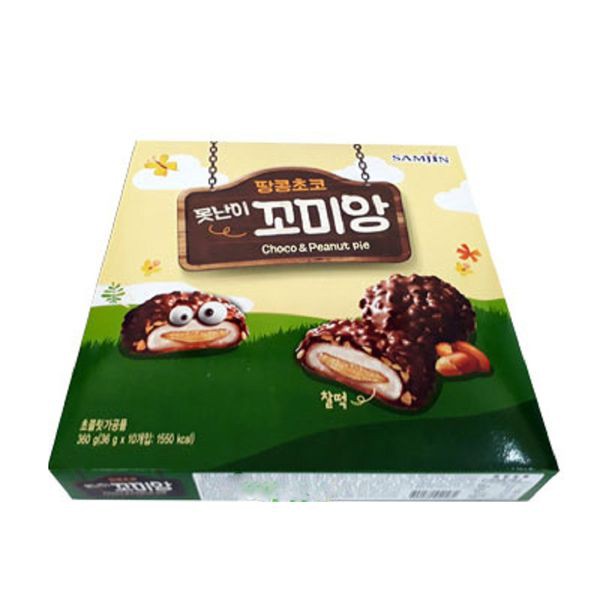 Hộp Bánh Samjin Choco &amp; Peanut Pie 360gr Hàn Quốc