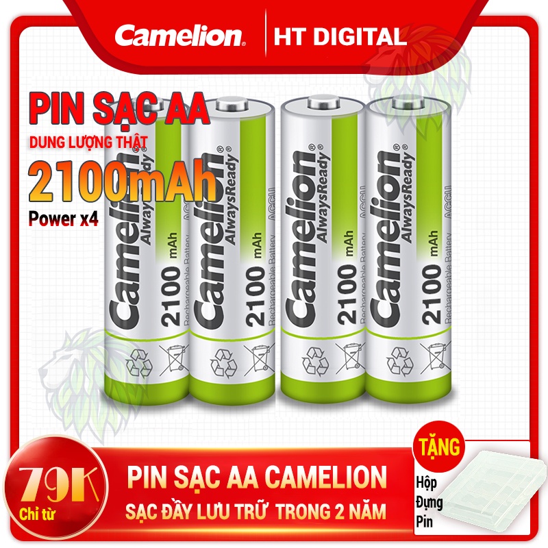 Pin Sạc AA Camelion 2100mAh Chính Hãng cho micro, đồ chơi, máy đo huyết áp, đồng hồ, máy ảnh, đèn flash, thương hiệu Đức